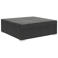 vidaXL Loungegrupp med dynor 6 delar konstrotting svart