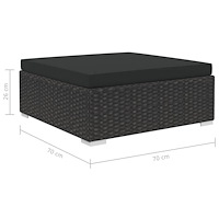 vidaXL Loungegrupp med dynor 6 delar konstrotting svart