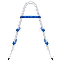 vidaXL Poolstege blå och vit 84 cm stål