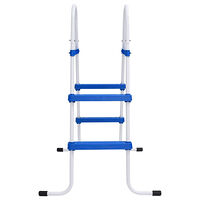 vidaXL Poolstege blå och vit 84 cm stål