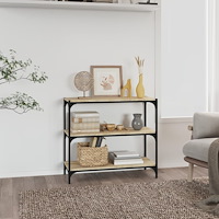 vidaXL Bokhylla sonoma-ek 80x33x70,5 cm konstruerat trä och stål