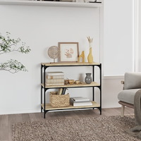 vidaXL Bokhylla sonoma-ek 80x33x70,5 cm konstruerat trä och stål