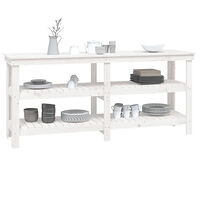 vidaXL Arbetsbänk vit 181x50x80 cm massiv furu