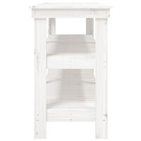 vidaXL Arbetsbänk vit 181x50x80 cm massiv furu