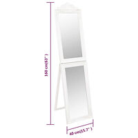 vidaXL Fristående spegel vit 40x160 cm
