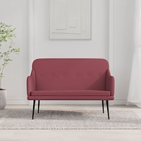 vidaXL Bänk vinröd 110x76x80 cm tyg