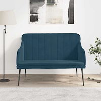 vidaXL Bänk blå 110x76x80 cm sammet