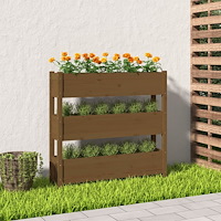 vidaXL Odlingslåda honungsbrun 112x25x104,5 cm massiv furu