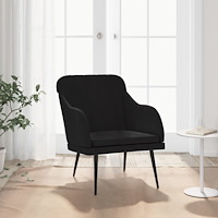 vidaXL Fåtölj svart 63x76x80 cm sammet