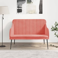 vidaXL Bänk rosa 110x76x80 cm sammet
