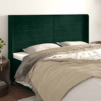 vidaXL Sänggavel med kanter mörkgrön 183x16x118/128 cm sammet