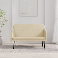 vidaXL Bänk gräddvit 110x76x80 cm tyg