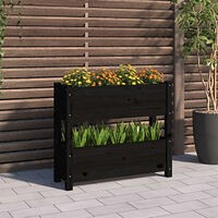 vidaXL Odlingslåda svart 77x25x66 cm massiv furu