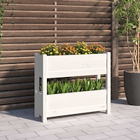 vidaXL Odlingslåda vit 77x25x66 cm massiv furu