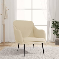 vidaXL Fåtölj gräddvit 63x76x80 cm tyg