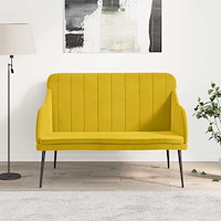 vidaXL Bänk gul 110x76x80 cm sammet