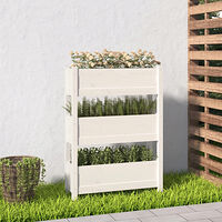 vidaXL Odlingslåda vit 77x25x104,5 cm massiv furu