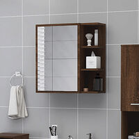 vidaXL Spegelskåp för badrum Brun ek 62,5x20,5x64 cm konstruerat trä