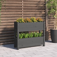vidaXL Odlingslåda grå 77x25x66 cm massiv furu