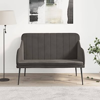 vidaXL Bänk mörkgrå 110x76x80 cm sammet