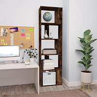 vidaXL Bokhylla rökfärgad ek 45x24x160 cm konstruerat trä