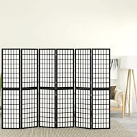 vidaXL Rumsavdelare med 6 paneler japansk stil 240x170 cm svart