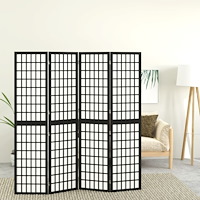 vidaXL Rumsavdelare med 4 paneler japansk stil 160x170 cm svart