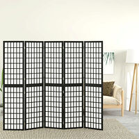 vidaXL Rumsavdelare med 5 paneler japansk stil 200x170 cm svart