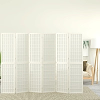 vidaXL Rumsavdelare med 6 paneler japansk stil 240x170 cm vit