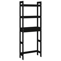 vidaXL Badrumshylla svart 63x26x171 cm massiv furu
