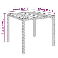 vidaXL Trädgårdsbord med träskiva svart 90x90x75 cm konstrotting