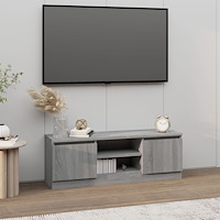 vidaXL TV-bänk med dörr grå sonoma 102x30x36 cm