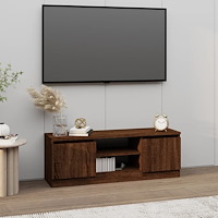 vidaXL TV-bänk med dörr Brun ek 102x30x36 cm