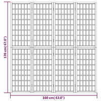 vidaXL Rumsavdelare med 4 paneler japansk stil 160x170 cm