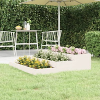 vidaXL Odlingslåda vit 110x110x27 cm massiv furu