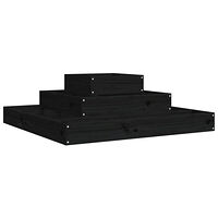 vidaXL Odlingslåda svart 80x80x27 cm massiv furu