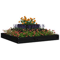 vidaXL Odlingslåda svart 80x80x27 cm massiv furu