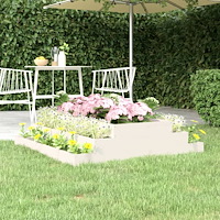 vidaXL Odlingslåda vit 110x110x27 cm massiv furu