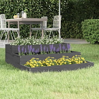 vidaXL Odlingslåda grå 78x78x27 cm massiv furu