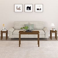 vidaXL Satsbord 3 st honungsbrun massiv furu