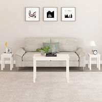 vidaXL Satsbord 3 st vit massiv furu