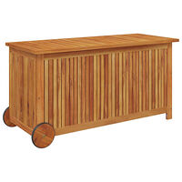 vidaXL Dynbox med hjul 113x50x58 cm massivt akaciaträ