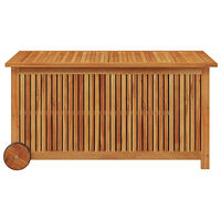 vidaXL Dynbox med hjul 113x50x58 cm massivt akaciaträ