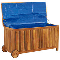 vidaXL Dynbox med hjul 113x50x58 cm massivt akaciaträ