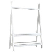 vidaXL Klädställning vit 100x45,5x150 cm massiv furu