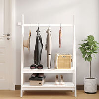 vidaXL Klädställning vit 100x45,5x150 cm massiv furu