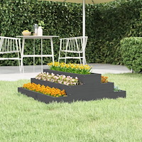 vidaXL Odlingslåda grå 80x80x27 cm massiv furu