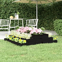 vidaXL Odlingslåda svart 110x110x27 cm massiv furu