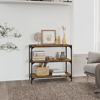 vidaXL Bokhylla rökfärgad ek 80x33x70,5 cm konstruerat trä och stål