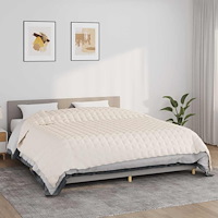 vidaXL Tyngdtäcke gräddvit 235x290 cm 15 kg tyg